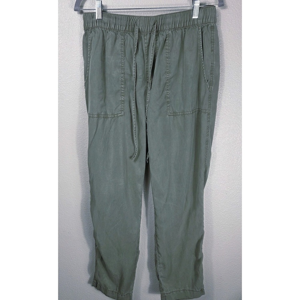 Sanctuary Green Lyocell Jogger Pants Utility‎ Drawstring Waist Cropped Size M